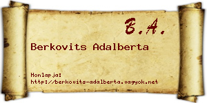 Berkovits Adalberta névjegykártya